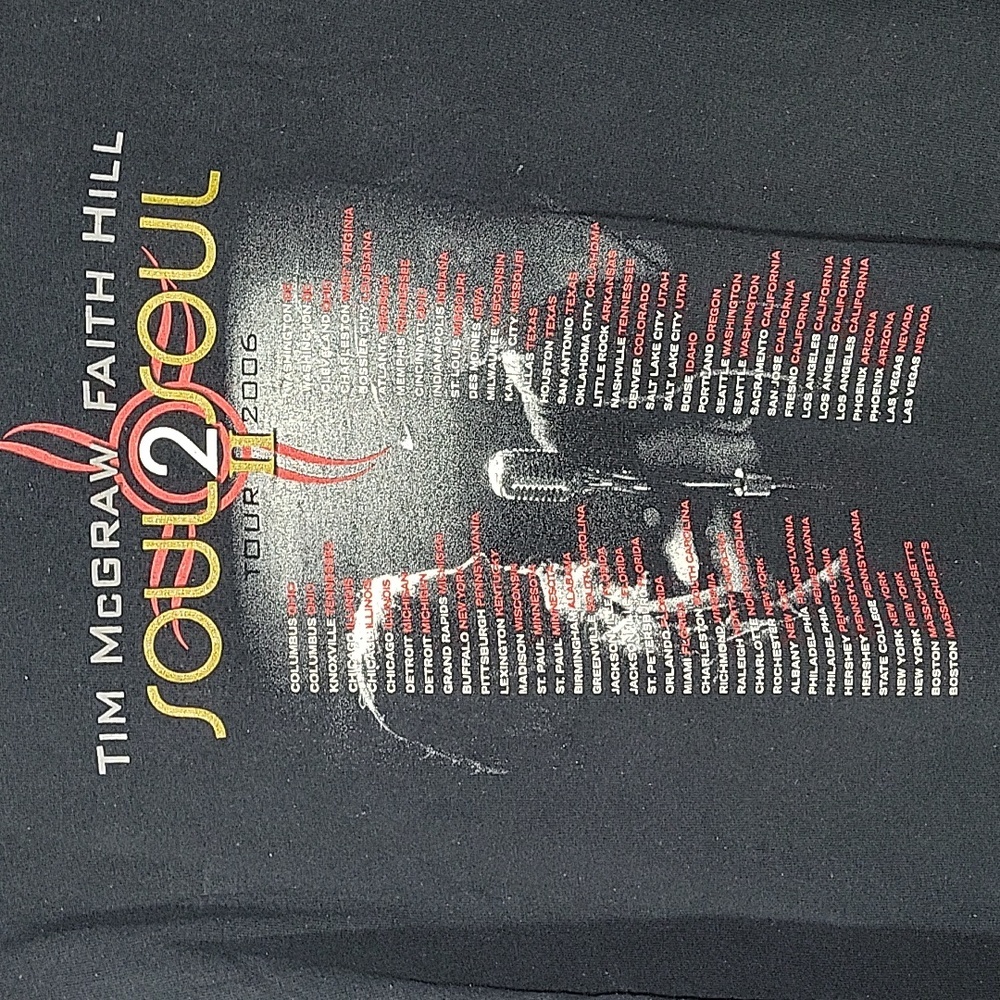 Vintage Y2K TIM MCGRAW FAITH HILL SOUL 2 SOUL TOUR 2006 CONCERT SHIRT LARGE - Picture 8 of 10